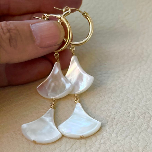 Mother of Pearl Double Fan Hoop