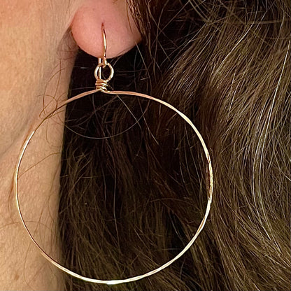 Hammered Metal Hoop Earring