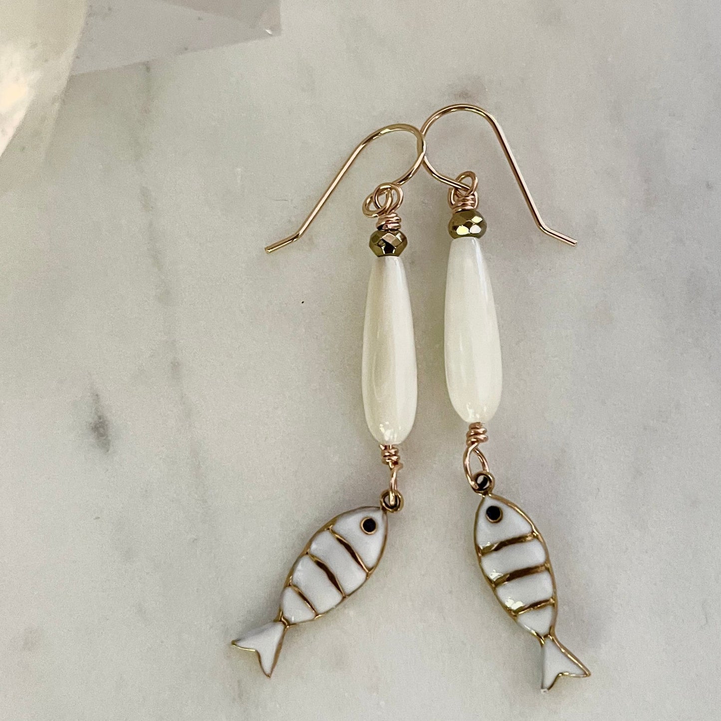 Enamel & Mother of Pearl Fish