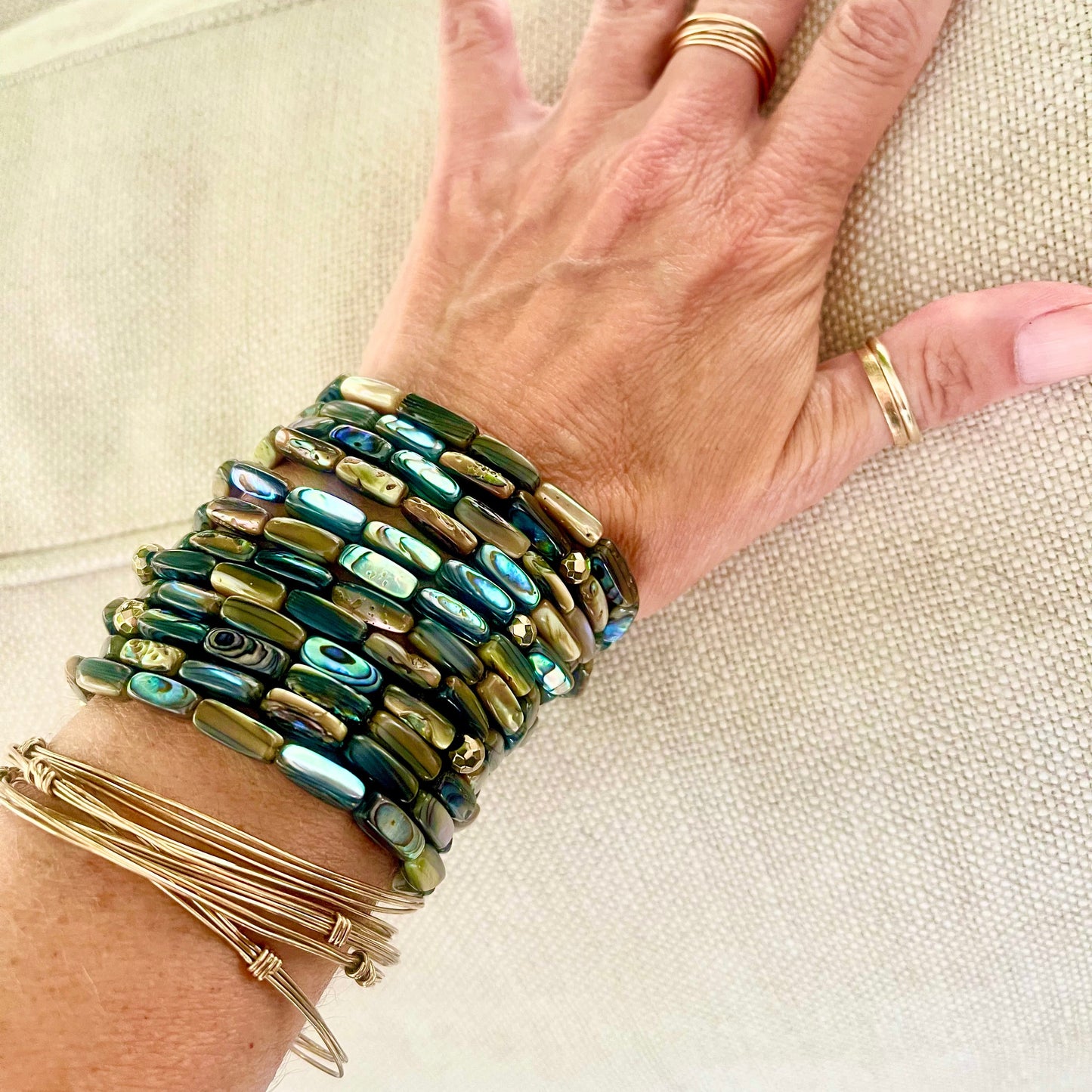 Abalone stacking cuffs