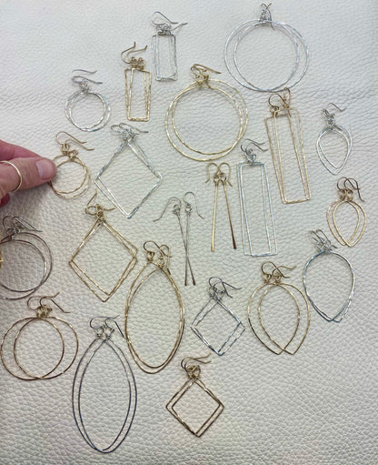 Hammered Metal Leaf Earring