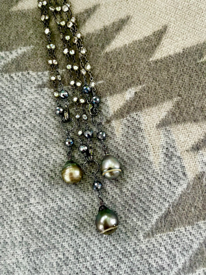 Zircon and Tahitian Pearl Necklace