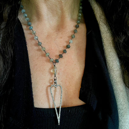 Pave Diamond Heart Icon Pendant