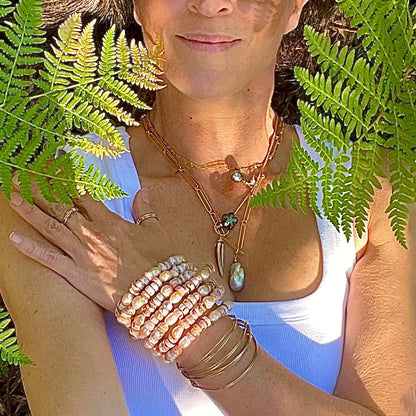 Pink Puka & Pearl Cuffs