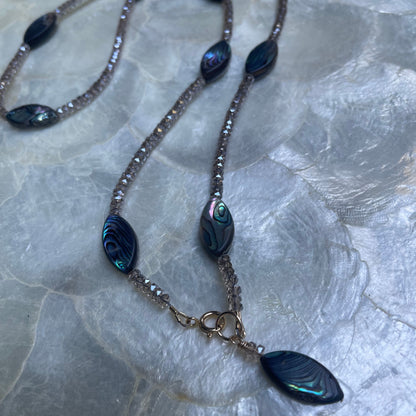 Opera length Swarovski & Abalone Necklace