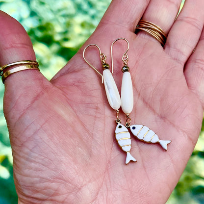 Enamel & Mother of Pearl Fish