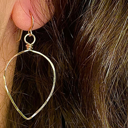 Hammered Metal Leaf Earring