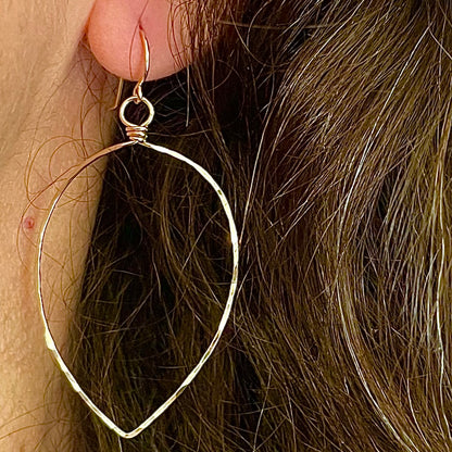 Hammered Metal Leaf Earring