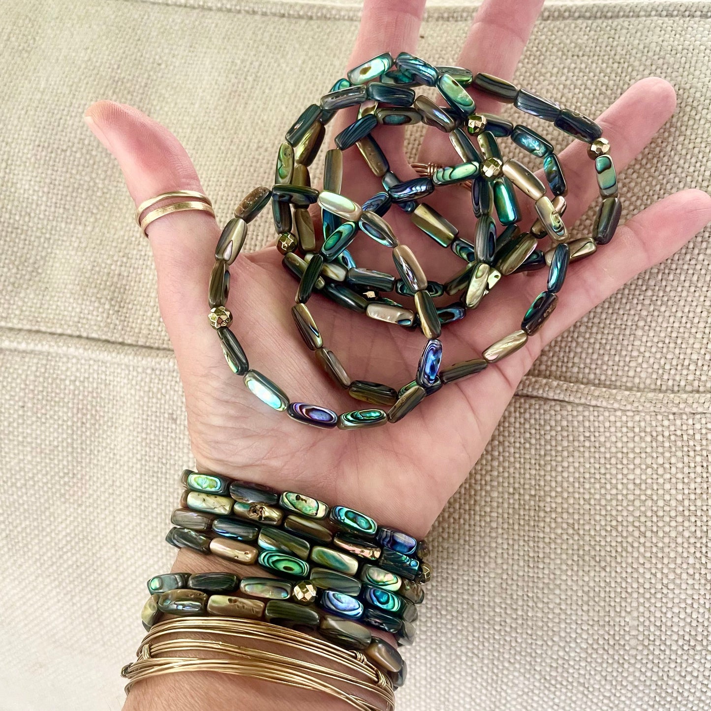 Abalone stacking cuffs