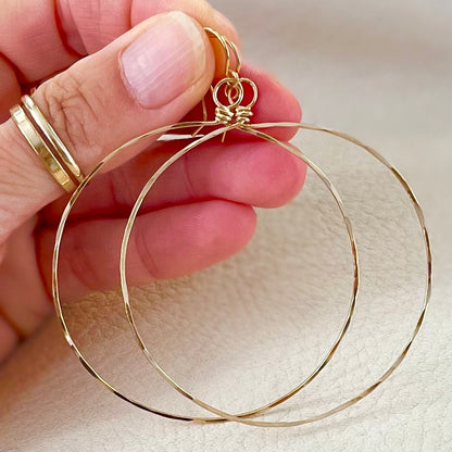 Hammered Metal Hoop Earring