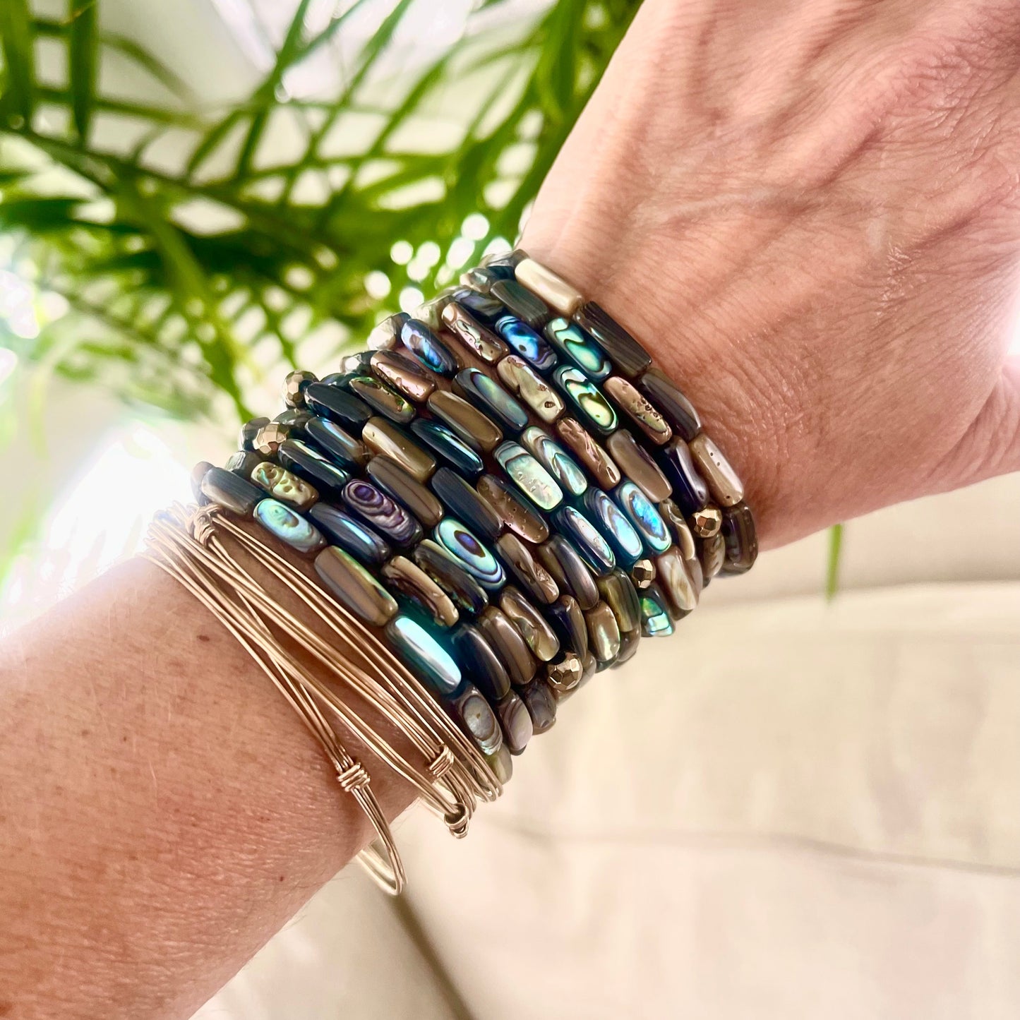 Abalone stacking cuffs
