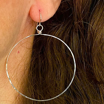 Hammered Metal Hoop Earring