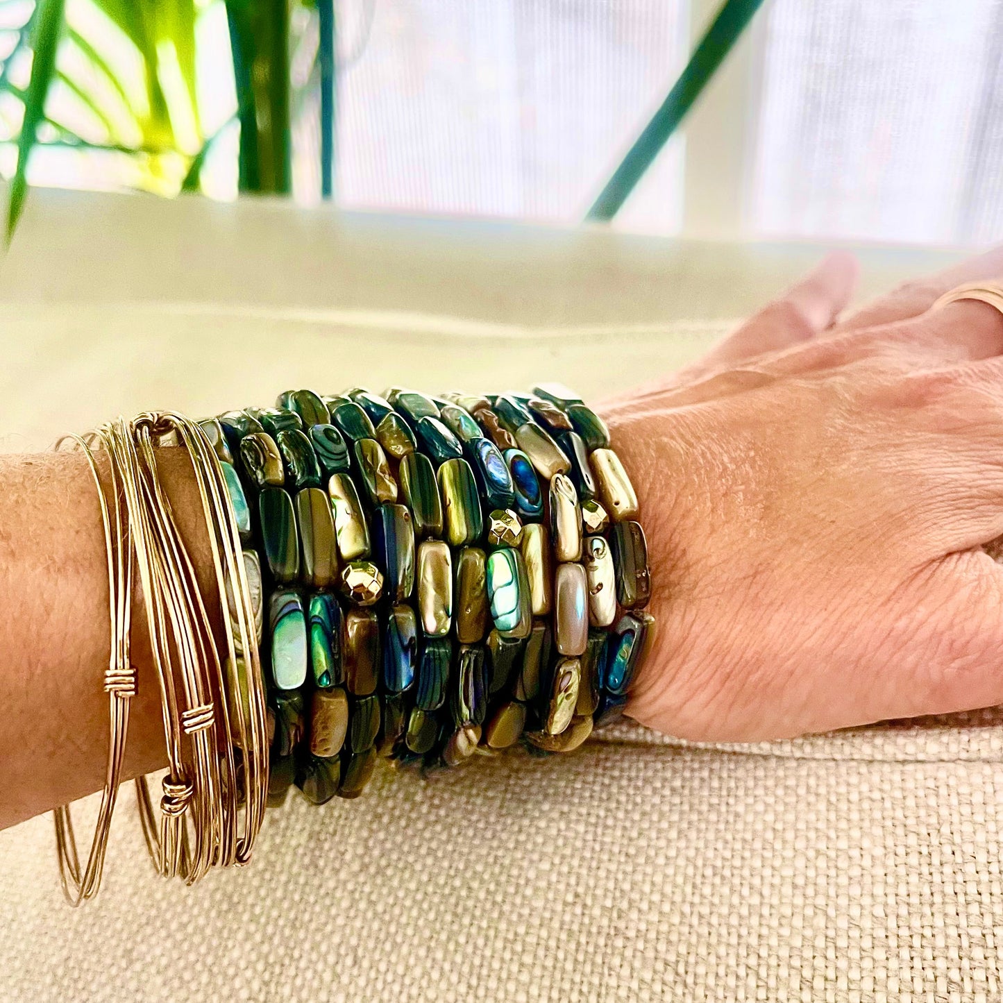 Abalone stacking cuffs