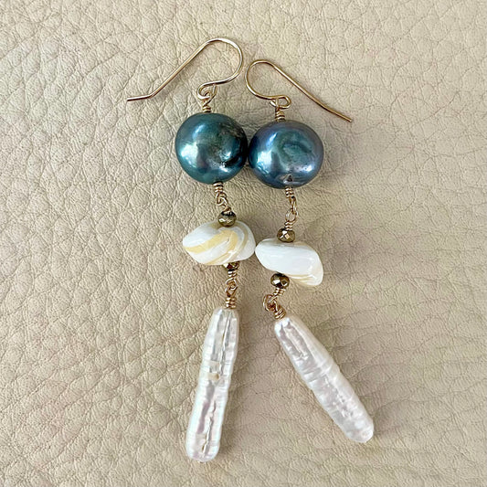 Pearl & Gemstone Heirloom Earring