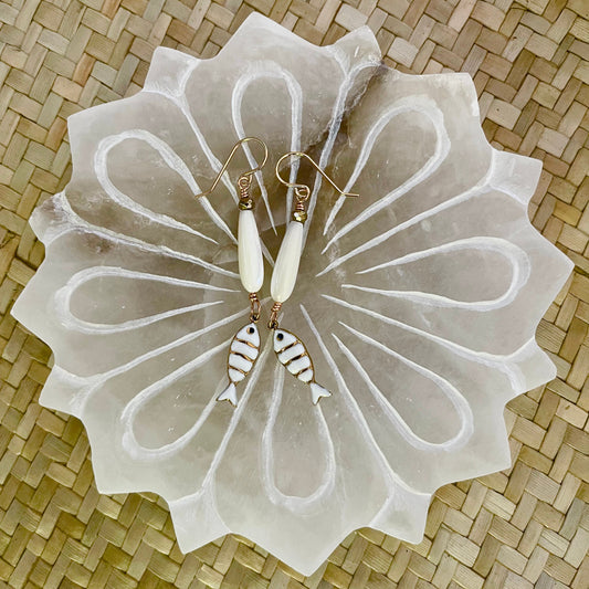 Enamel & Mother of Pearl Fish