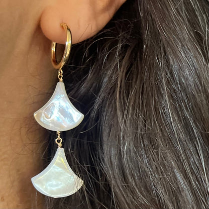 Mother of Pearl Double Fan Hoop