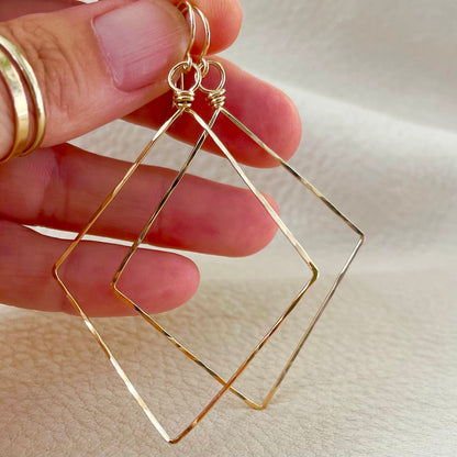 Hammered Metal Diamond Earring