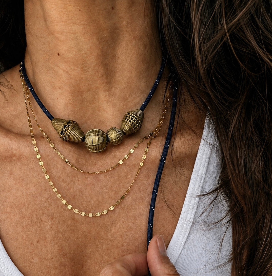 Paracord & African brass beads