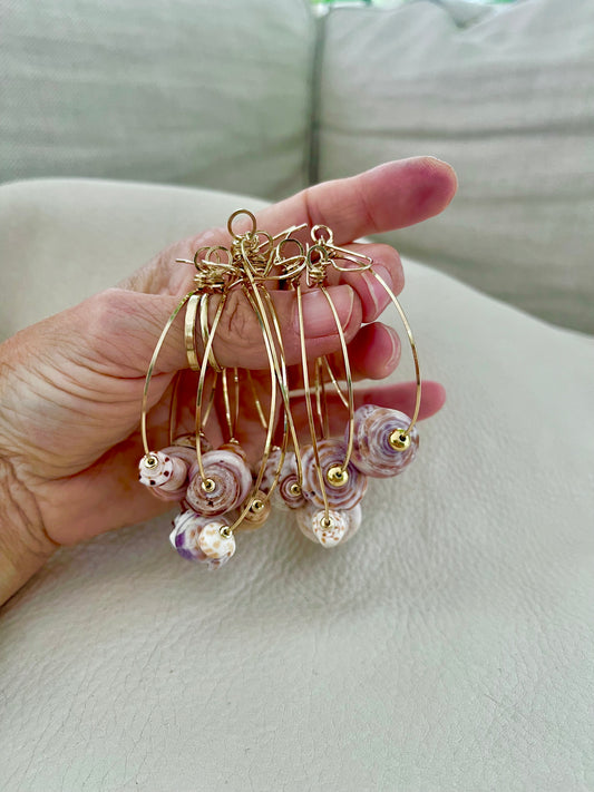 MEDIUM Shipwrecked Ocean hoops 2 ONE OF A KIND