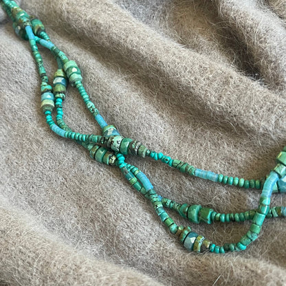 Turquoise & Swarovski wrap necklace
