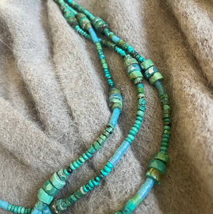 Turquoise & Swarovski wrap necklace
