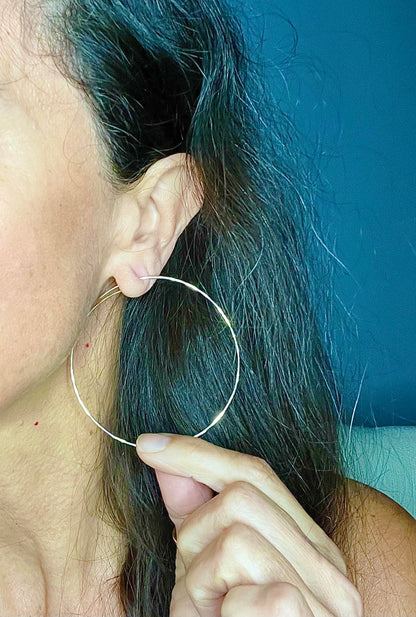 Hammered Metal Hoop Earring