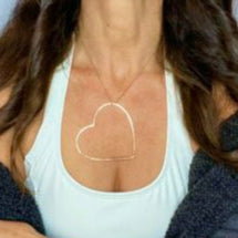 Large gold hammered heart 