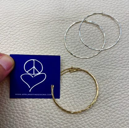 Hammered Metal Hoop Earring