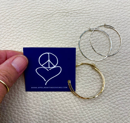 Hammered Metal Hoop Earring