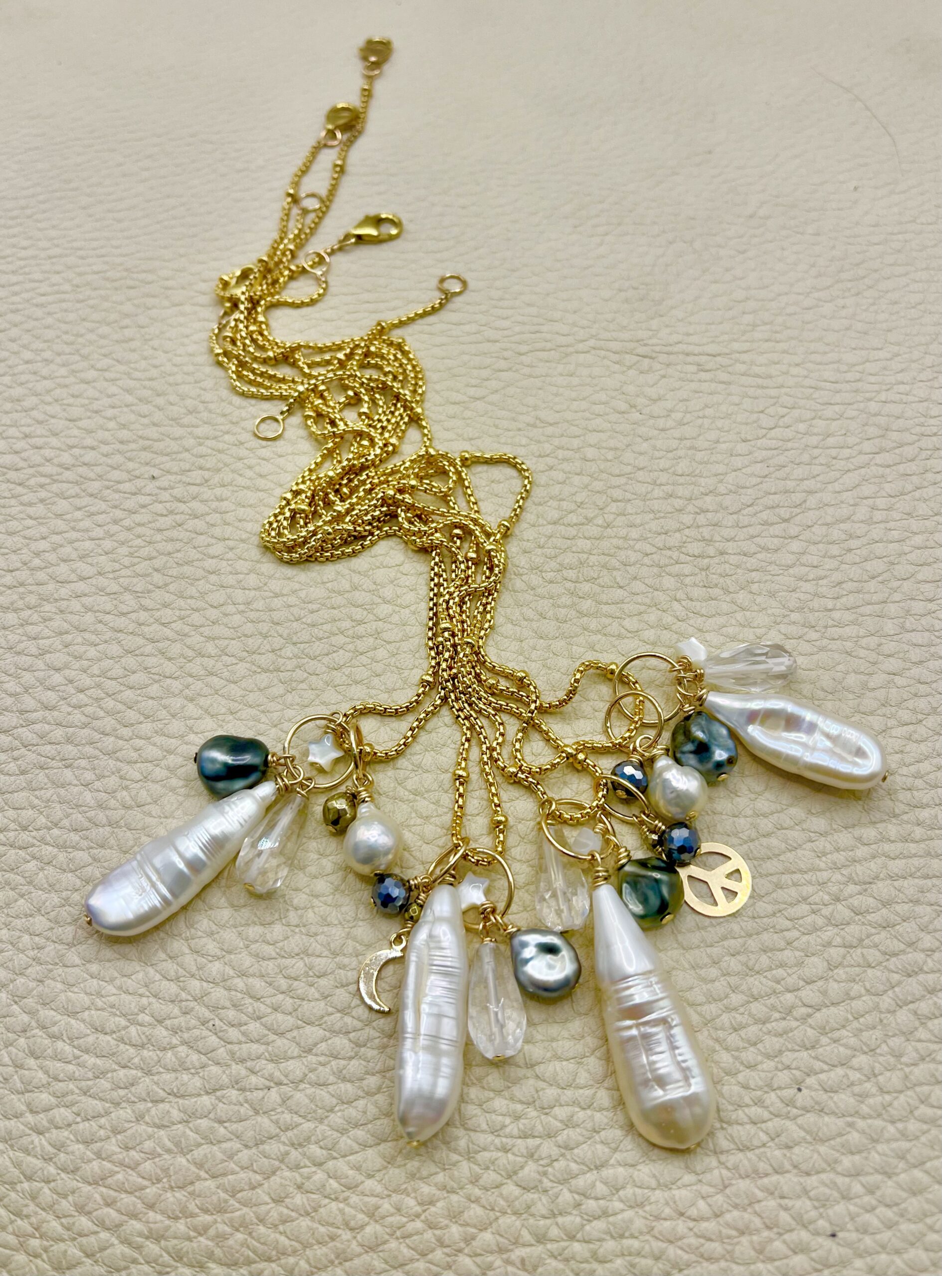 Gold charm necklaces