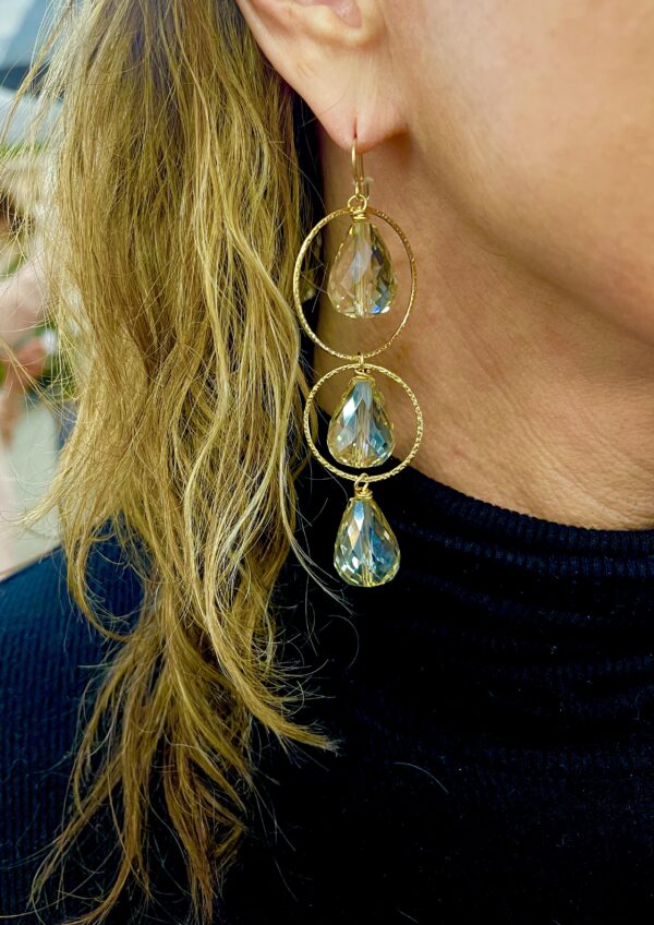 Earrings - Swarovski Circles Duster - Image 2