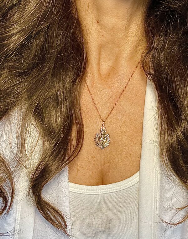 SACRED HEART Bronze & 14K Gold Fill - Image 2